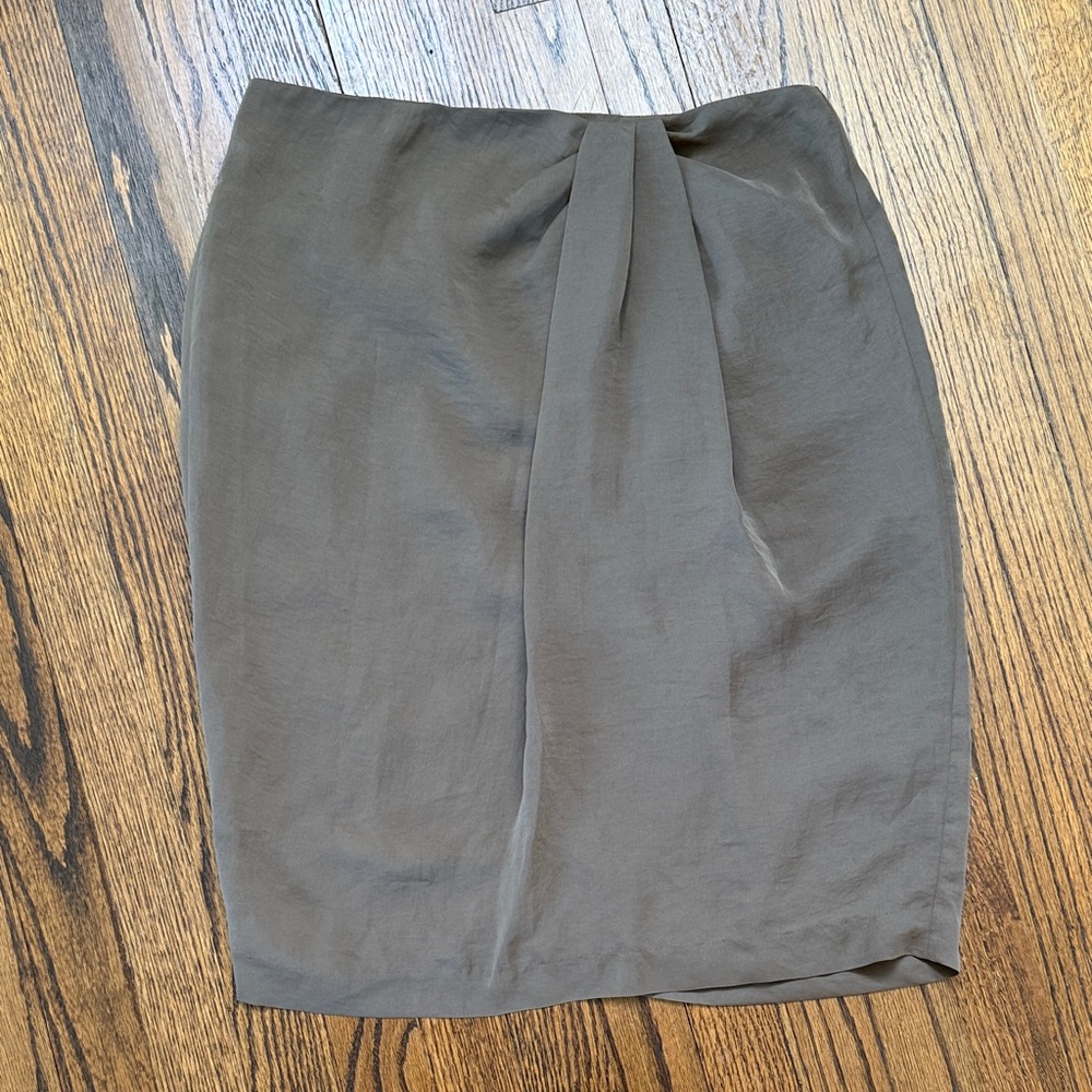 B31 Insight Women's 8 Taupe Brown Gray Pencil Skirt Asymmetrical Business
